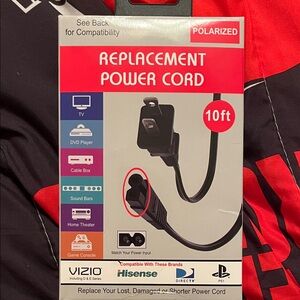 10ft Replacement Power Cord